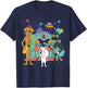 Retro Mid Century Modern Dog Music Lover 60s 70s Vintage T-Shirt - T-Shirt | Navy