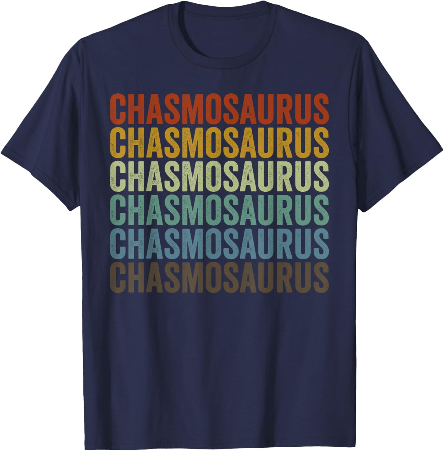 Chasmosaurus Dinosaur Retro T-Shirt - T-Shirt | Navy