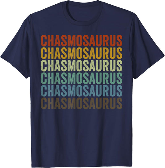 Chasmosaurus Dinosaur Retro T-Shirt - T-Shirt | Navy