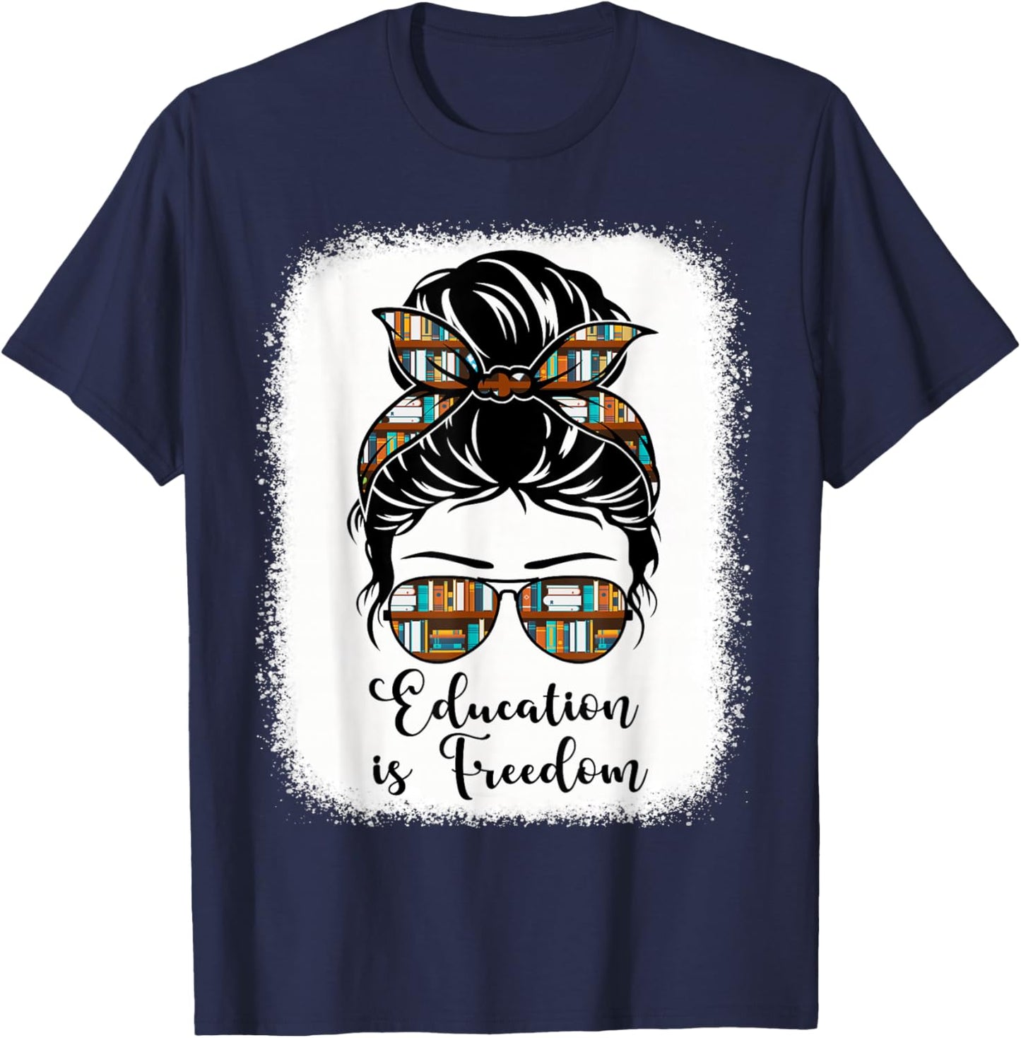 Black History Education is Freedom Books African American T-Shirt - T-Shirt | Navy