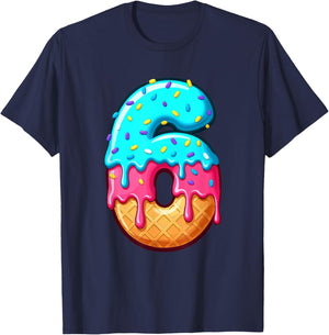 Funny 67 Number 6 Ice Cream Drip Meme Matching Group Costume T-Shirt - T-Shirt | Navy