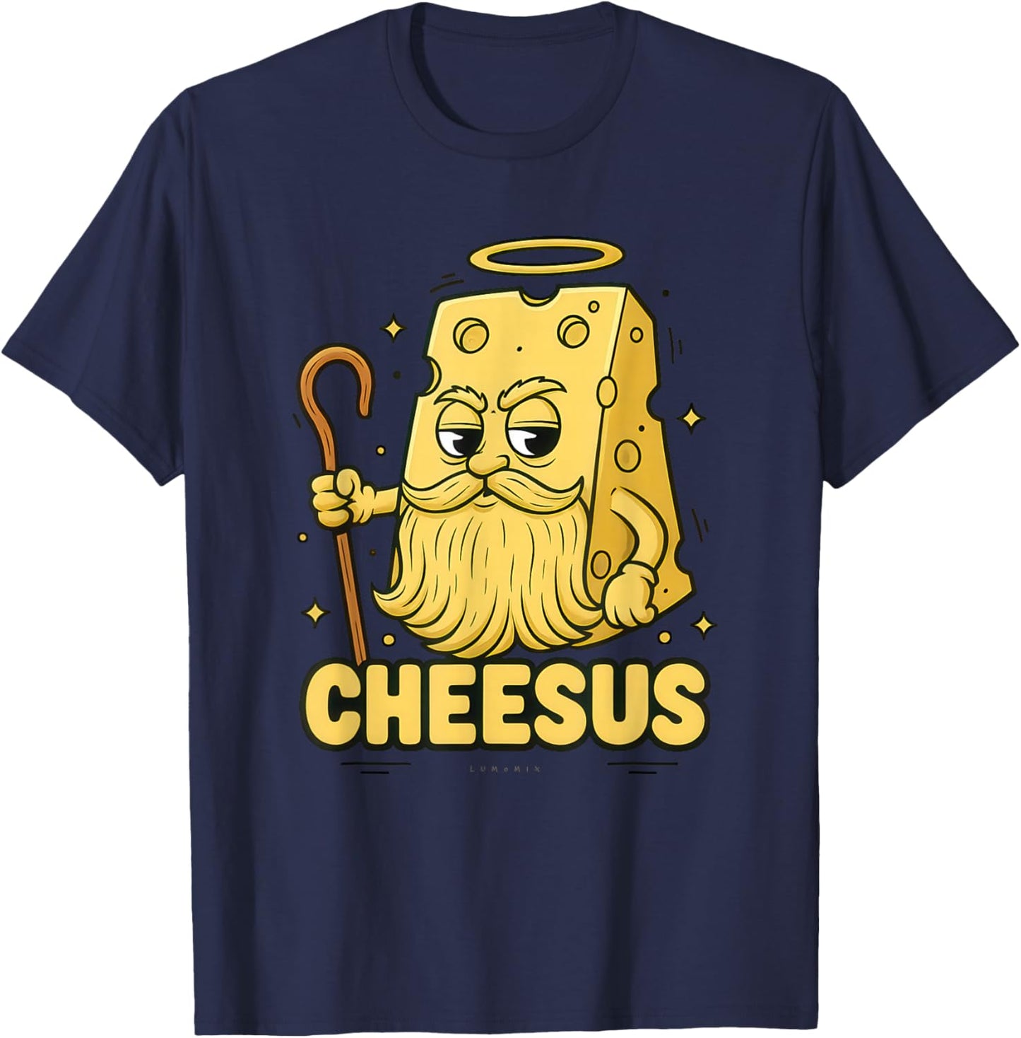 Funny Christian Shirts Crazy Cheesus Religious Gifts Cheese T-Shirt - T-Shirt | Navy