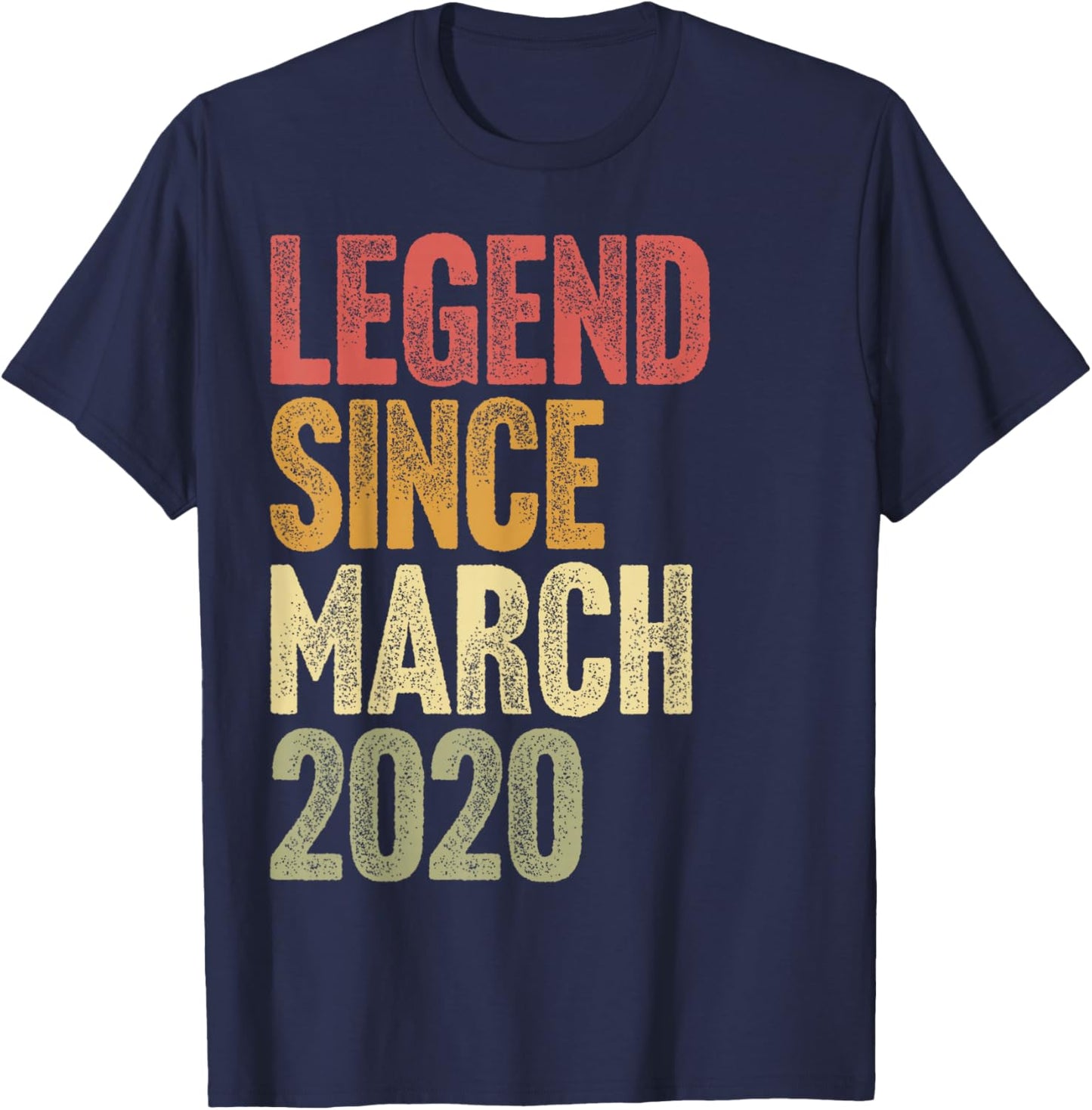 6 Year Old Kids Legend Since March 2020 Retro 6th Birthday T-Shirt - T-Shirt | Navy