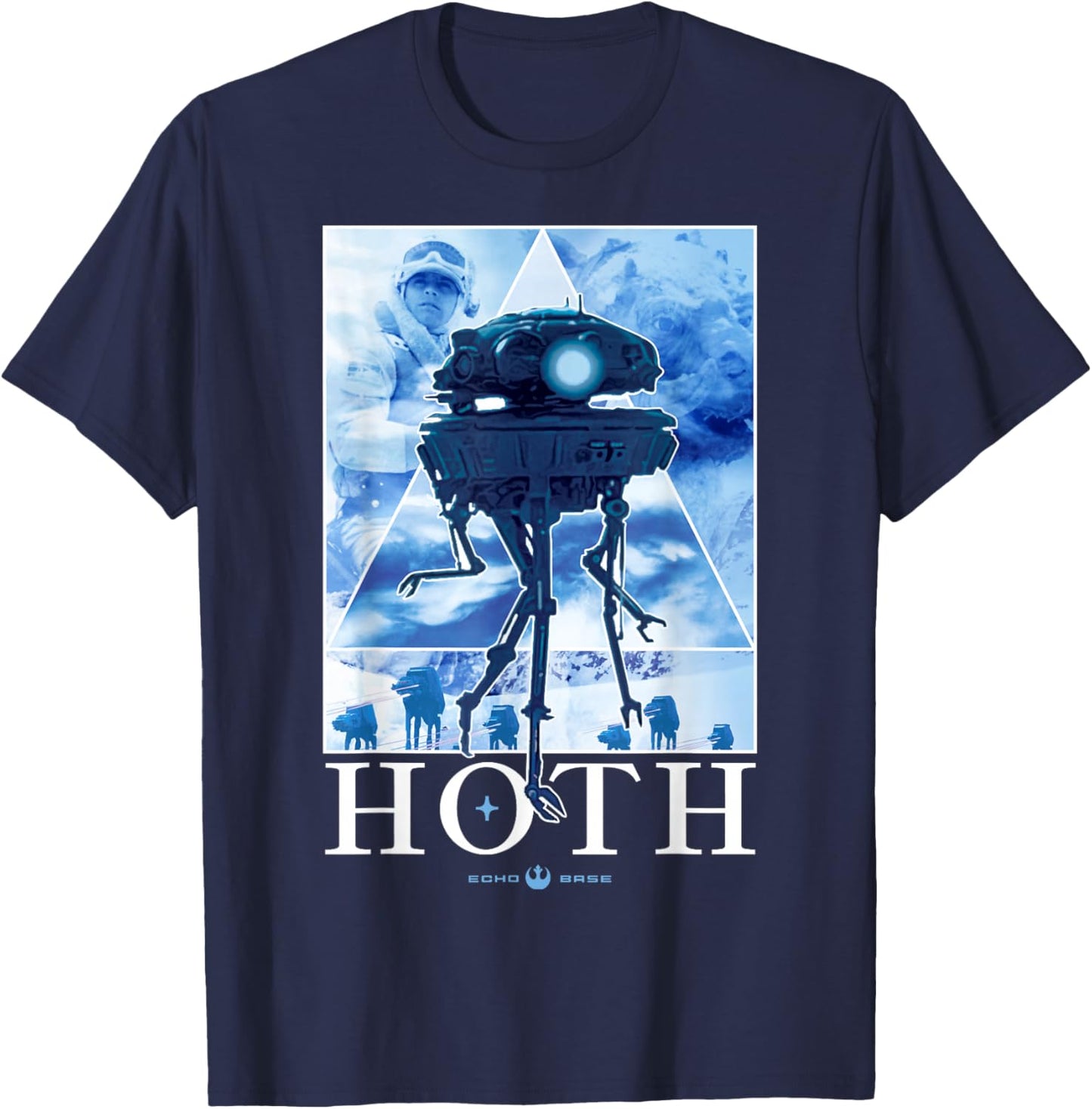 Star Wars A New Hope Hoth Echo Base Poster T-Shirt - T-Shirt | Navy