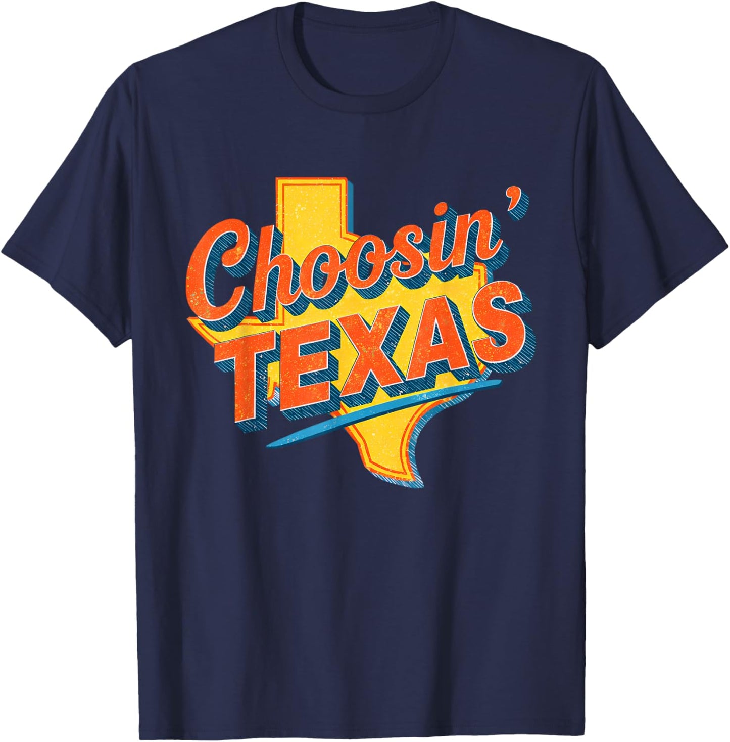 Vintage Western Choosing Texas T-Shirt - T-Shirt | Navy