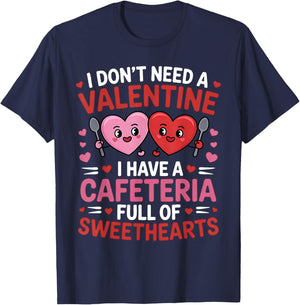 Funny Lunch Lady Valentine's Day Women Cafeteria Worker T-Shirt - T-Shirt | Navy