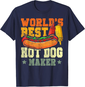 Hot Dog Adult World's Best Hot Dog Maker T-Shirt - T-Shirt | Navy