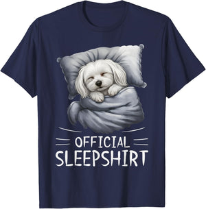 Maltese Dog Official Sleepshirt Pajamas Nightgown T-Shirt - T-Shirt | Navy