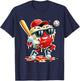 Valentines Day Heart Baseball Drip Ice Cream Boys Kids Men T-Shirt - T-Shirt | Navy