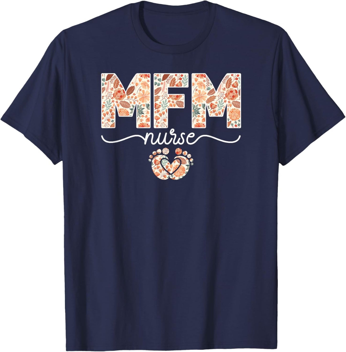 MFM Nurse Boho Maternal Fetal Medicine Nurse T-Shirt - T-Shirt | Navy