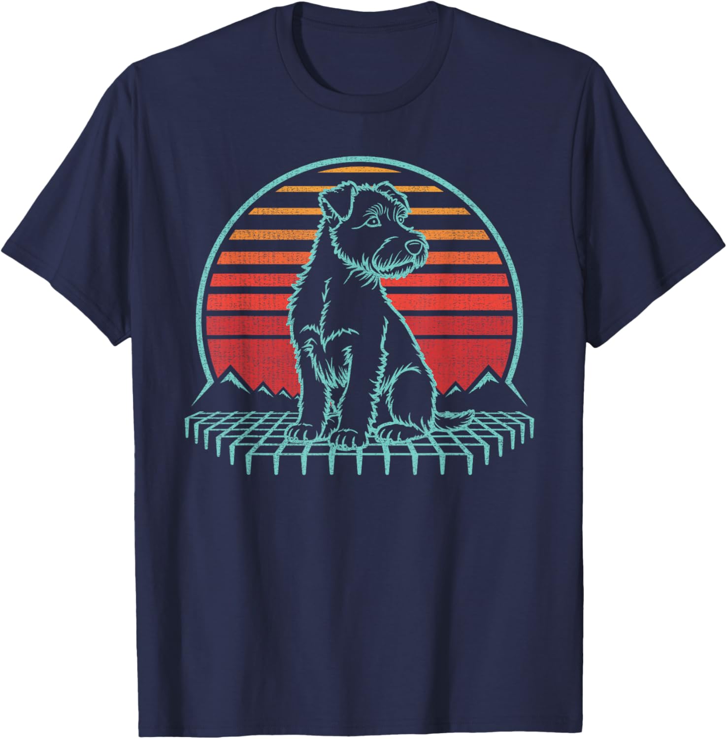 Soft Coated Wheaten Terrier Lover Retro Vintage 80s T-Shirt - T-Shirt | Navy