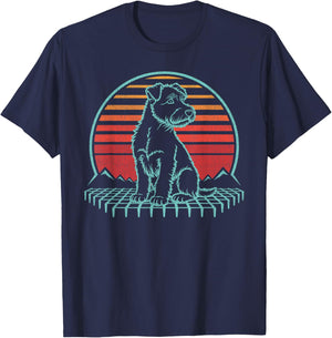 Soft Coated Wheaten Terrier Lover Retro Vintage 80s T-Shirt - T-Shirt | Navy