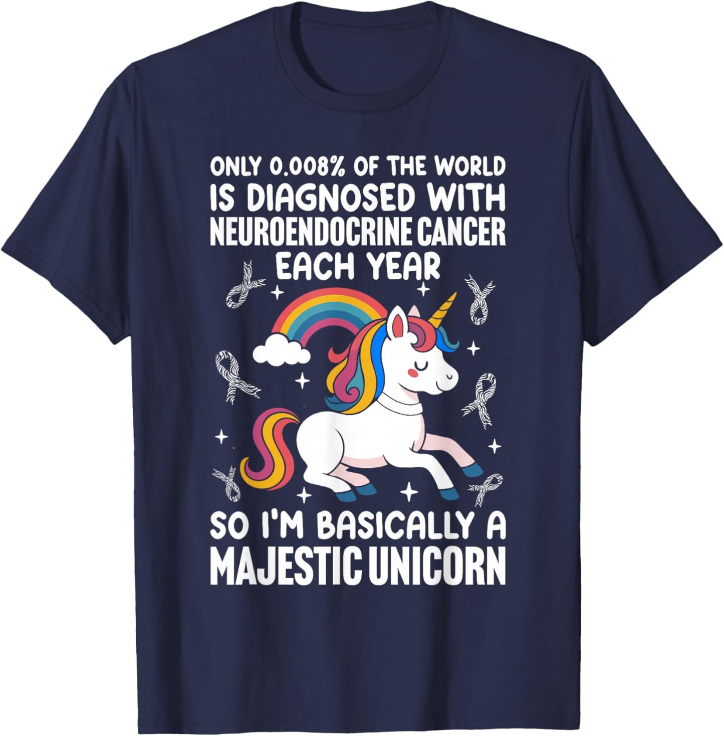 Neuroendocrine Tumor Awareness NET Cancer Warrior Carcinoid T-Shirt - T-Shirt | Navy