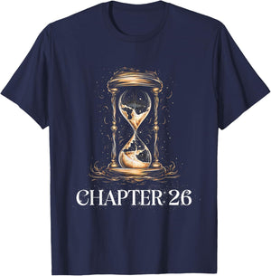 Elegant Chapter 26 Life Gold Sand Timer Birthday T-Shirt - T-Shirt | Navy