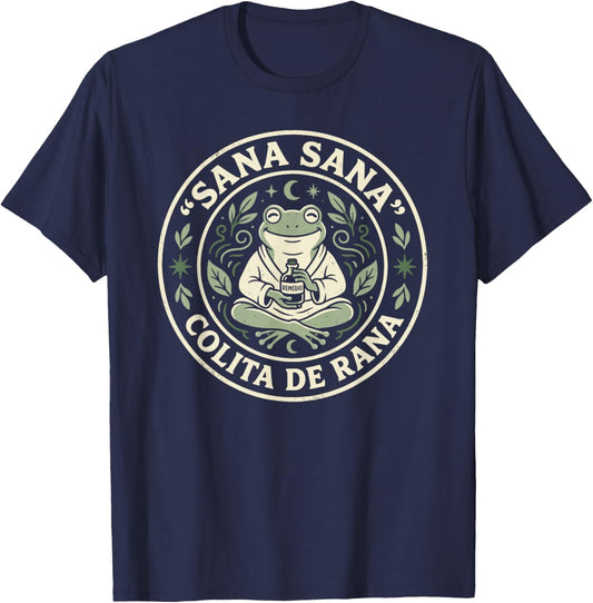 Sana Sana Colita De Rana Shirt Cute Frog Pediatric Nurse T-Shirt - T-Shirt | Navy