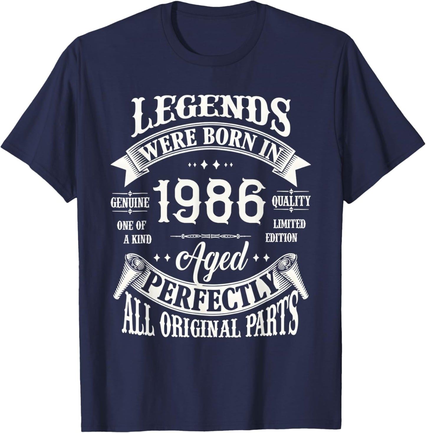 40th Birthday Born in 1986 T-Shirt - T-Shirt | Navy