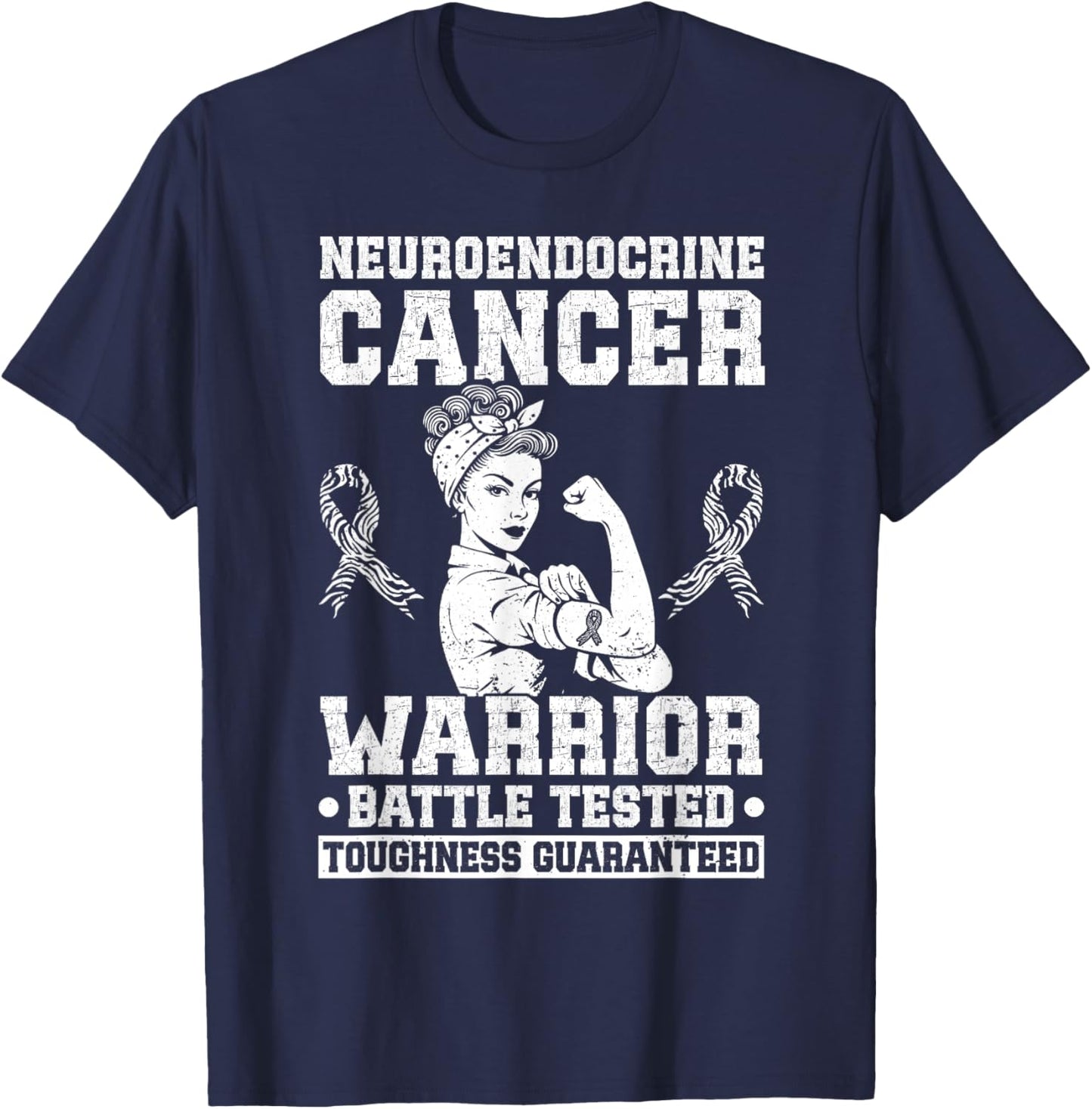 Neuroendocrine Tumor Awareness NET Cancer Warrior Carcinoid T-Shirt - T-Shirt | Navy