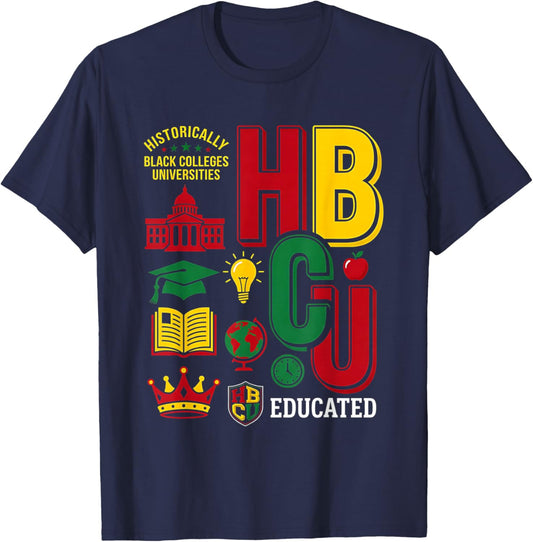 HBCU Grad Historically Black Colleges Universities Pride T-Shirt - T-Shirt | Navy