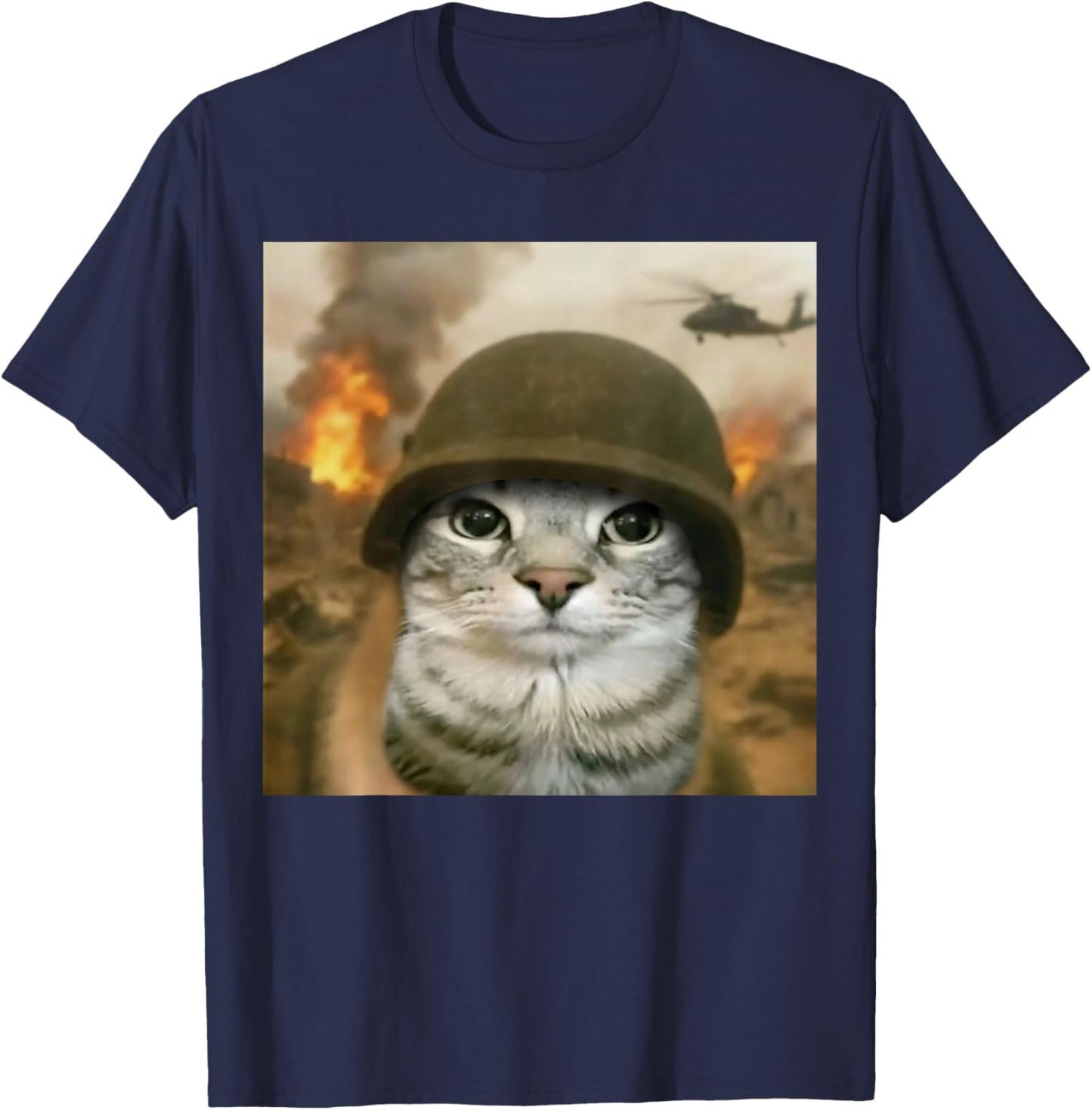 Funny Cat Meme Graphic T-Shirt - T-Shirt | Navy