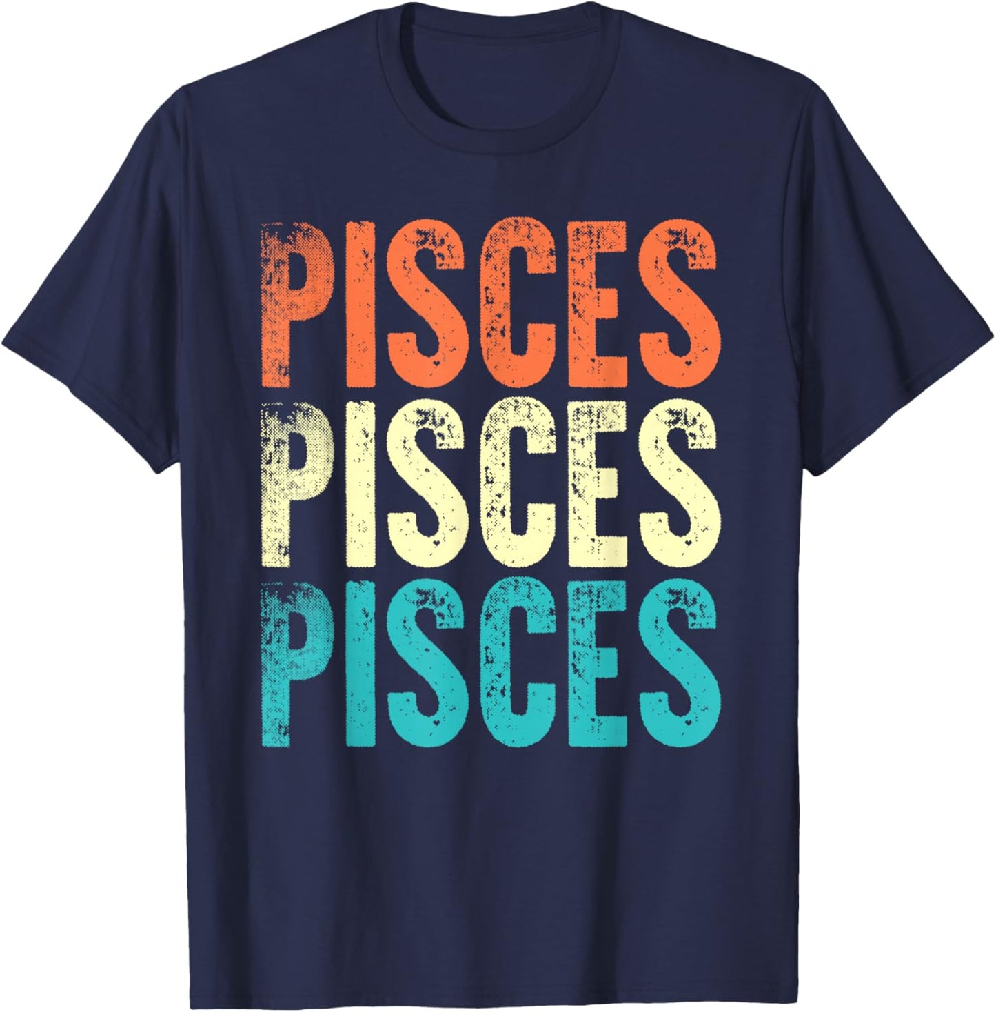 Pisces Vintage Style - Astrology T-Shirt - T-Shirt | Navy