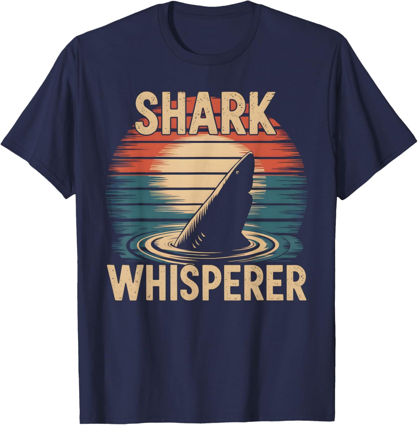Shark Whisperer Retro Vintage Shark Lover T-Shirt - T-Shirt | Navy