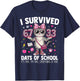 I Survived 67 33 Days of School Teacher Kids Girls 100th Day T-Shirt - T-Shirt | Navy