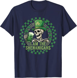 St. Patrick's Day Skull Skeleton Leprechaun Saint Paddy's T-Shirt - T-Shirt | Navy