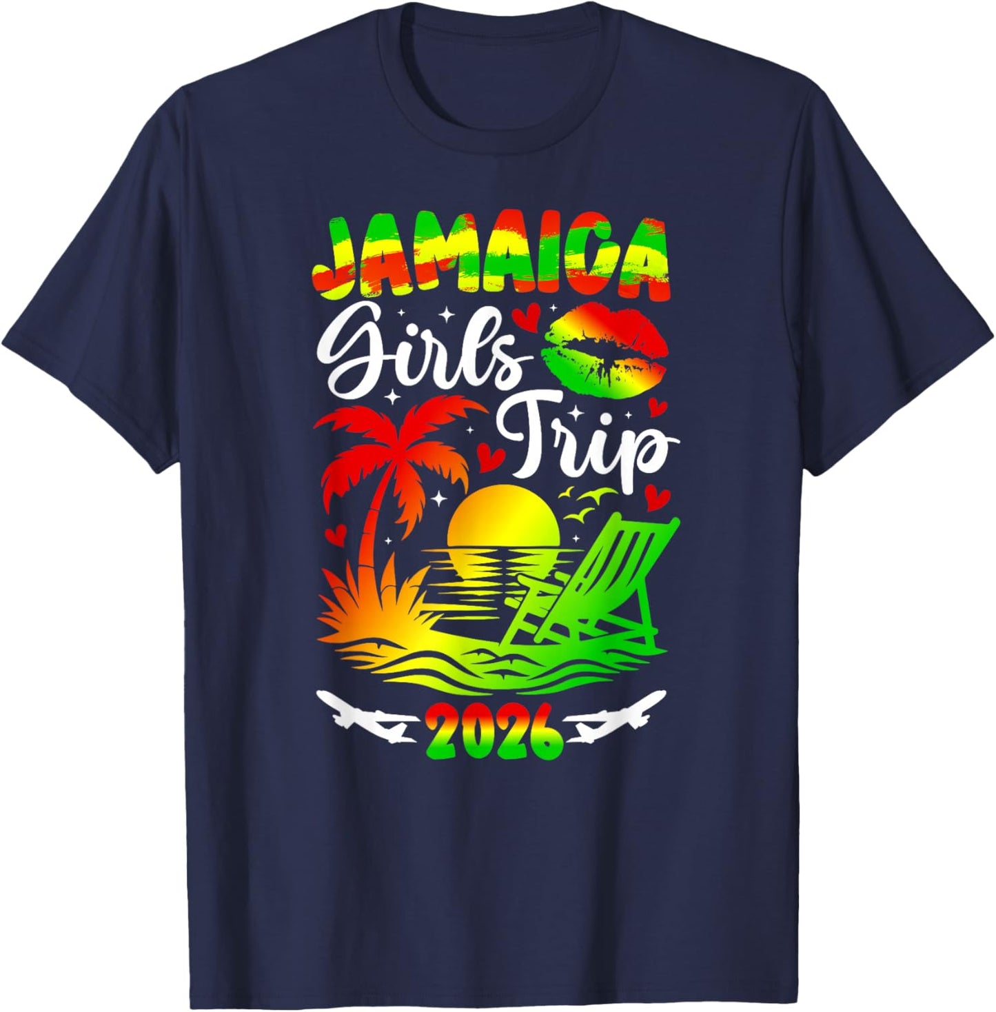 Jamaica Girls Trip 2026 Girls Vacation Jamaica Travel T-Shirt - T-Shirt | Navy