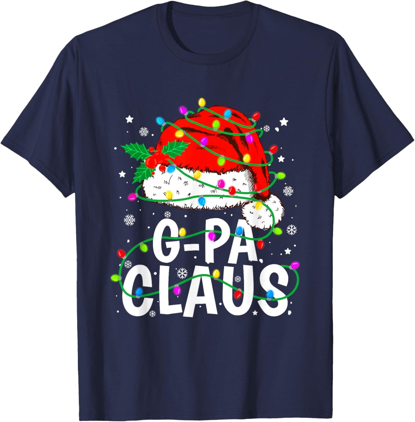 G-Pa Claus Christmas Lights Pajama Family Matching T-Shirt - T-Shirt | Navy