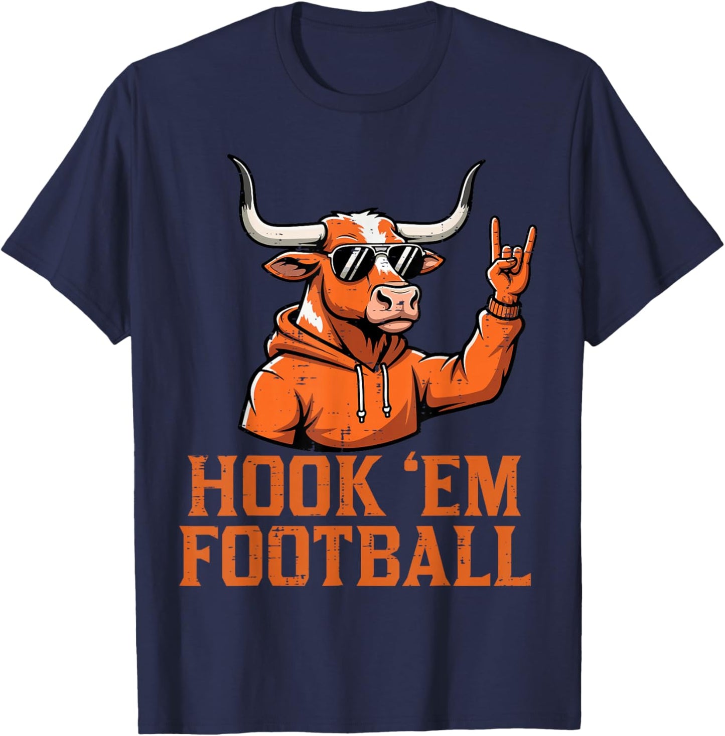 Bull Cow Sunglasses Girls Boys Youth Teen Kids Men Women T-Shirt - T-Shirt | Navy