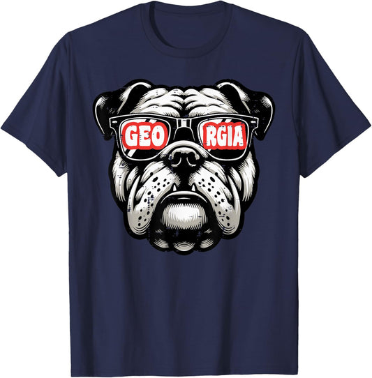 Bulldog Boys Youth Teen Kids Men Women Girls T-Shirt - T-Shirt | Navy