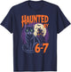 Haunted by 67 Funny Black Cat Haunted House Halloween T-Shirt - T-Shirt | Navy
