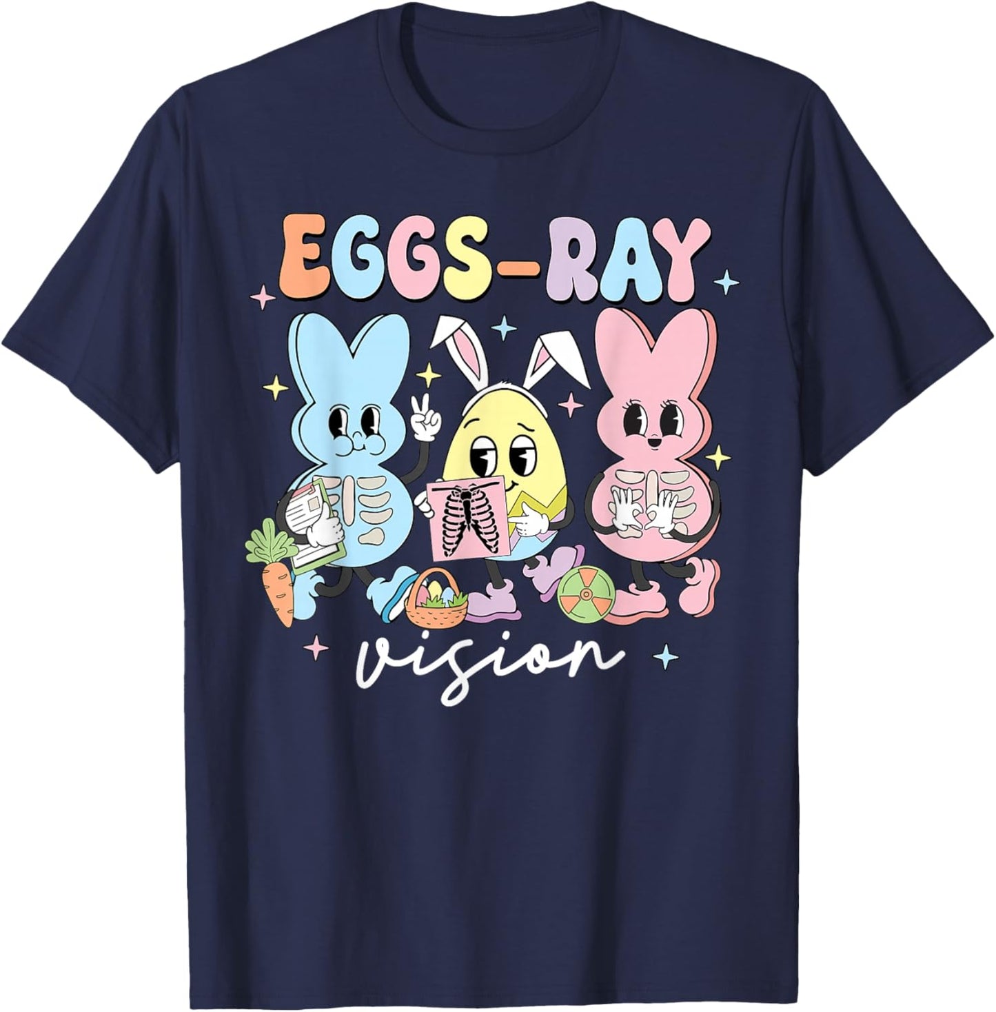 Eggs-Ray Vision Bunny Easter Technologist Xray Rad Nurse T-Shirt - T-Shirt | Navy