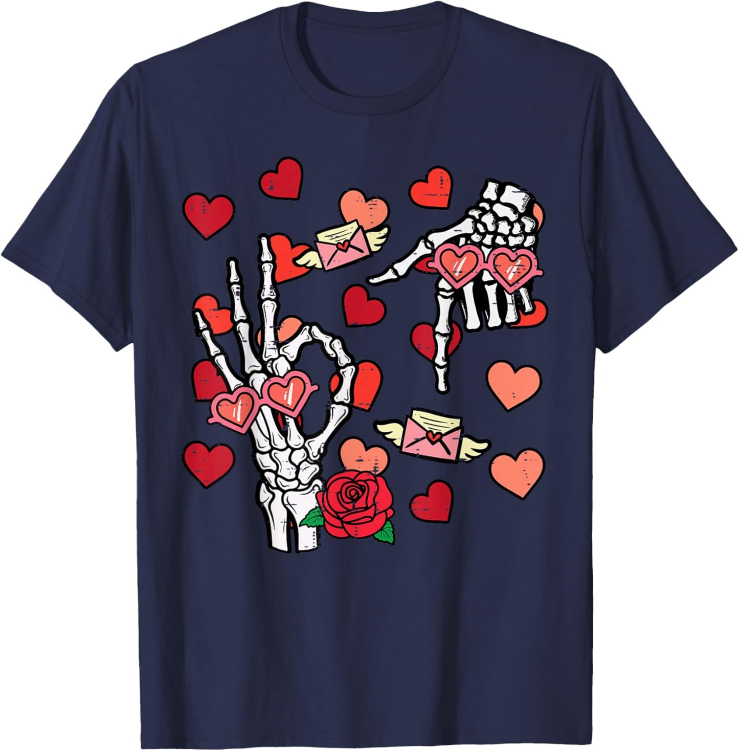 6 7 Valentines Day Skeleton 6 7 Valentine Kids Boys Youth T-Shirt - T-Shirt | Navy