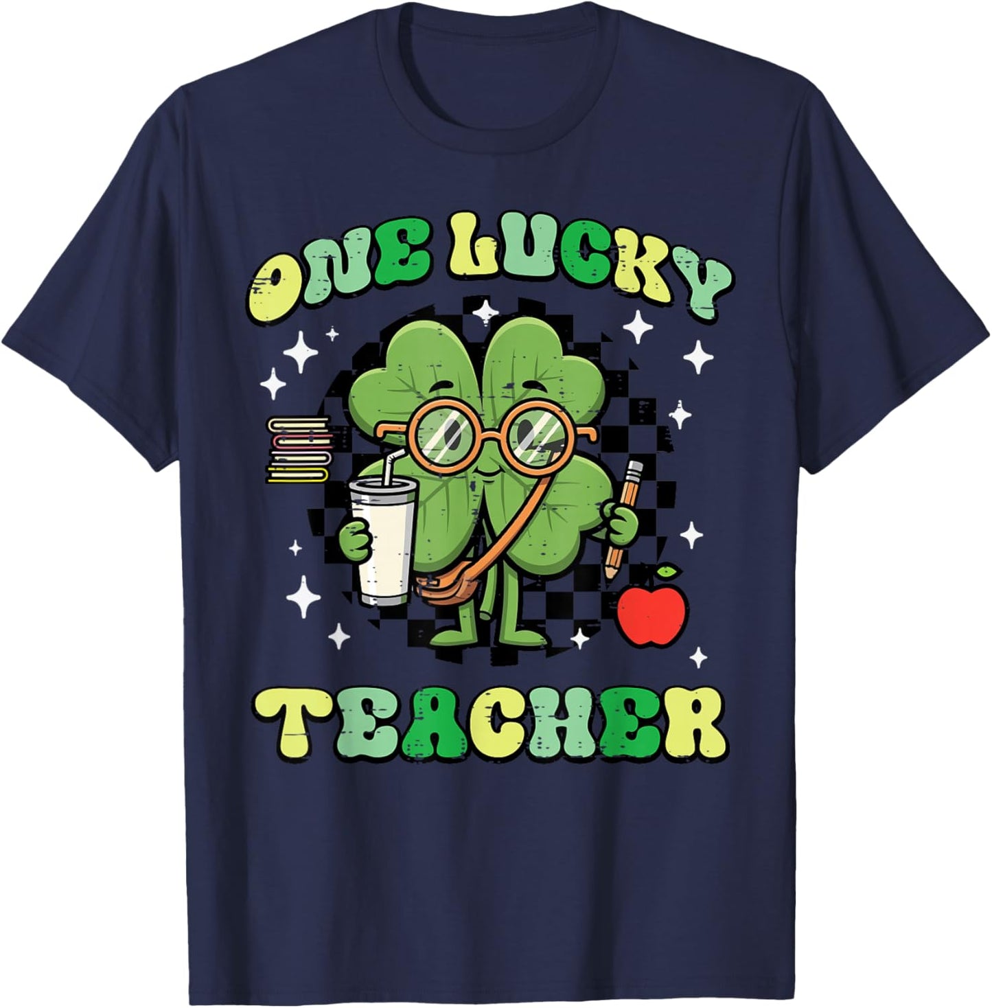 St Patricks Day One Lucky Teacher Clover Saint Pattys Women T-Shirt - T-Shirt | Navy