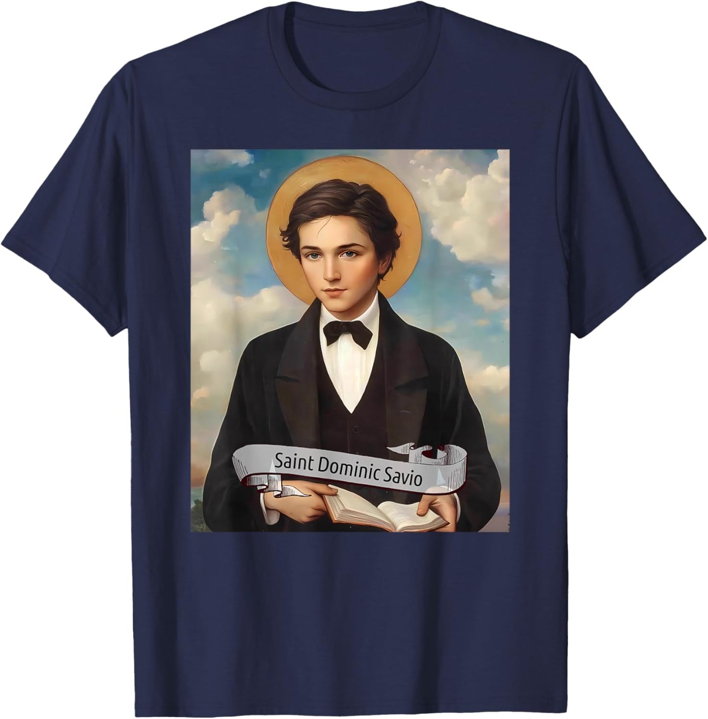 St Dominic Savio | Catholic Saints Design, Christian Gift T-Shirt - T-Shirt | Navy