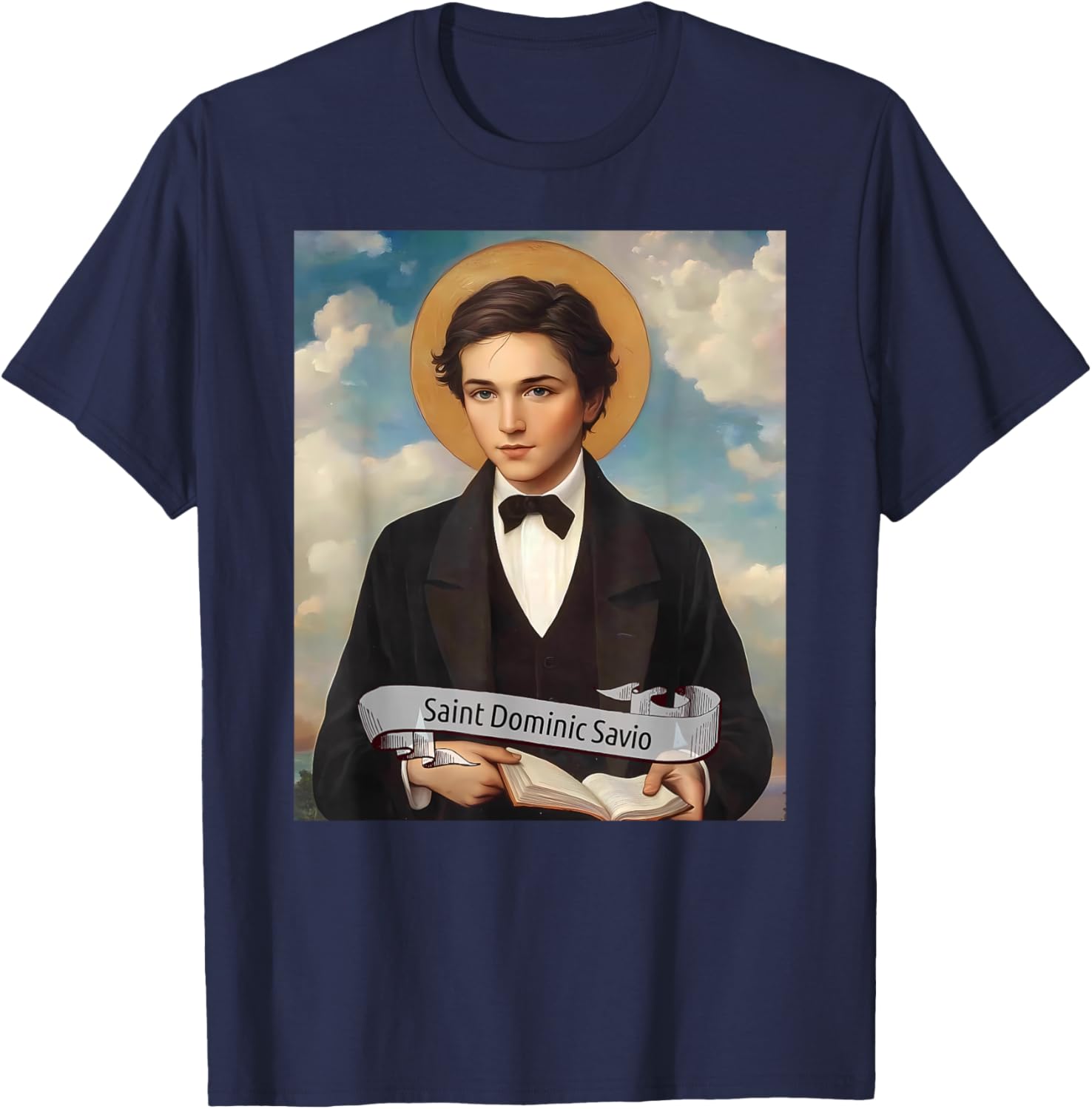 St Dominic Savio | Catholic Saints Design, Christian Gift T-Shirt - T-Shirt | Navy