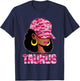 Taurus Queen Sassy Afro Black Woman Pink Camo Cap Zodiac T-Shirt - T-Shirt | Navy