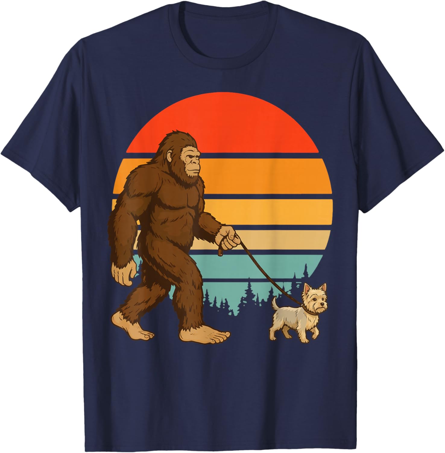 Bigfoot Yorkshire Terrier Retro Yorkie T-Shirt - T-Shirt | Navy