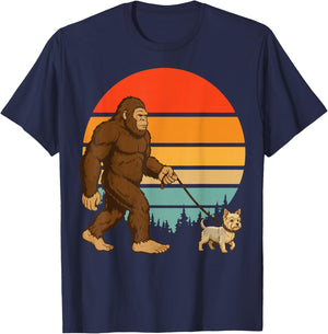 Bigfoot Yorkshire Terrier Retro Yorkie T-Shirt - T-Shirt | Navy