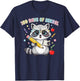 100 Days of School Teacher Kid Cute Raccoon Classroom Design T-Shirt - T-Shirt | Navy