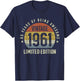 65th Birthday Vintage 1961 Limited Edition 65 Years Old T-Shirt - T-Shirt | Navy