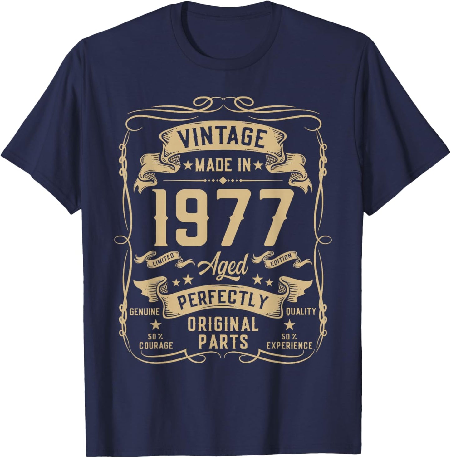 Vintage 1977 49yr 49th Birthday Gifts 49 Years Old T-Shirt - T-Shirt | Navy