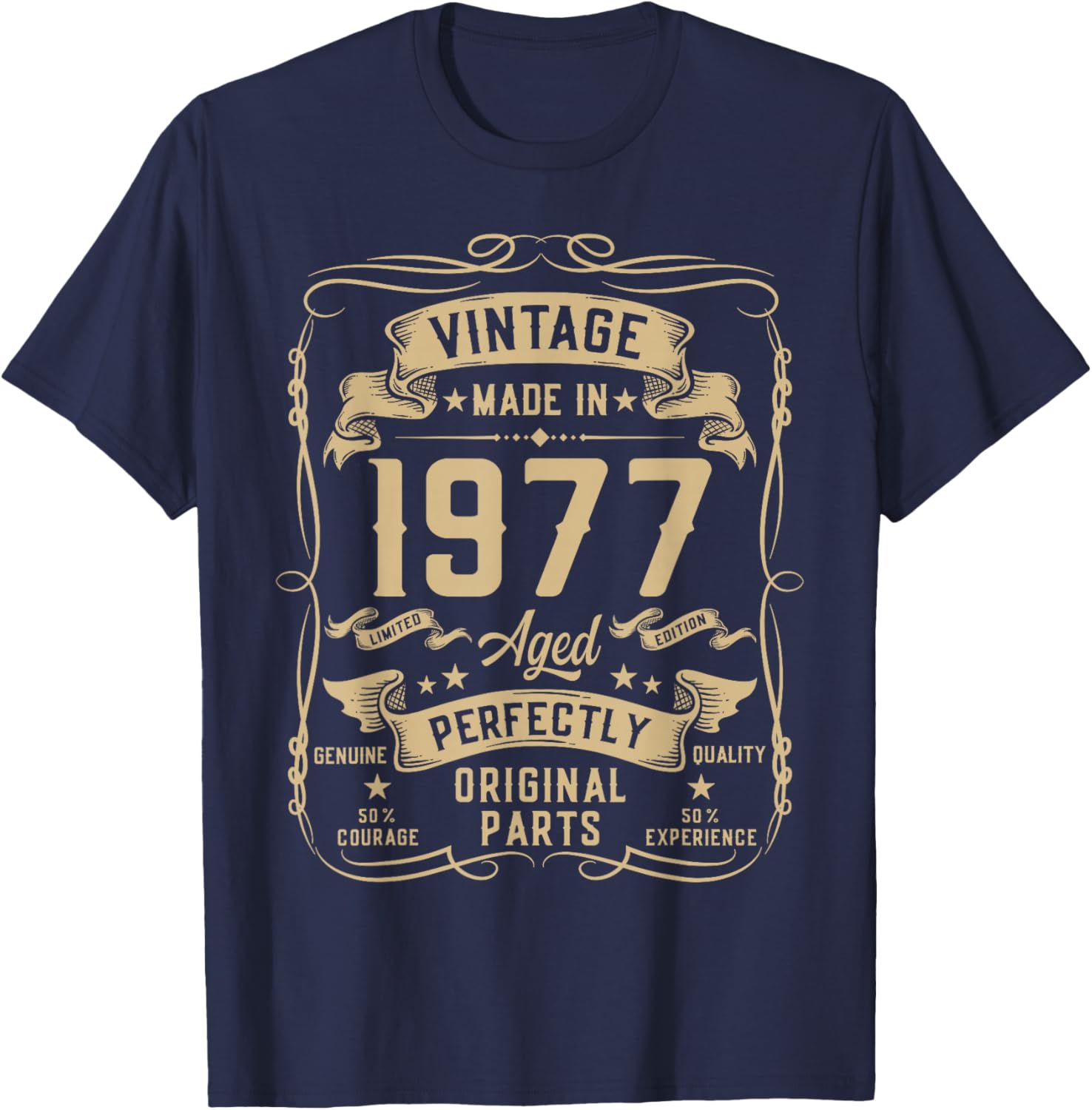 Vintage 1977 49yr 49th Birthday Gifts 49 Years Old T-Shirt - T-Shirt | Navy