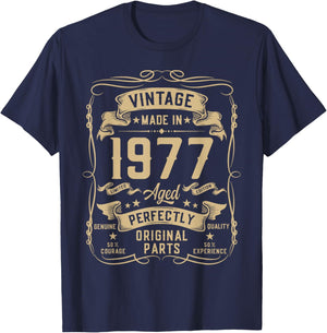 Vintage 1977 49yr 49th Birthday Gifts 49 Years Old T-Shirt - T-Shirt | Navy