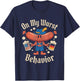 On My Wurst Behavior Oktoberfest Funny German American Flags T-Shirt - T-Shirt | Navy