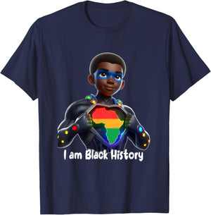 Strong Black History King with Pride and Powerful Heritage T-Shirt - T-Shirt | Navy