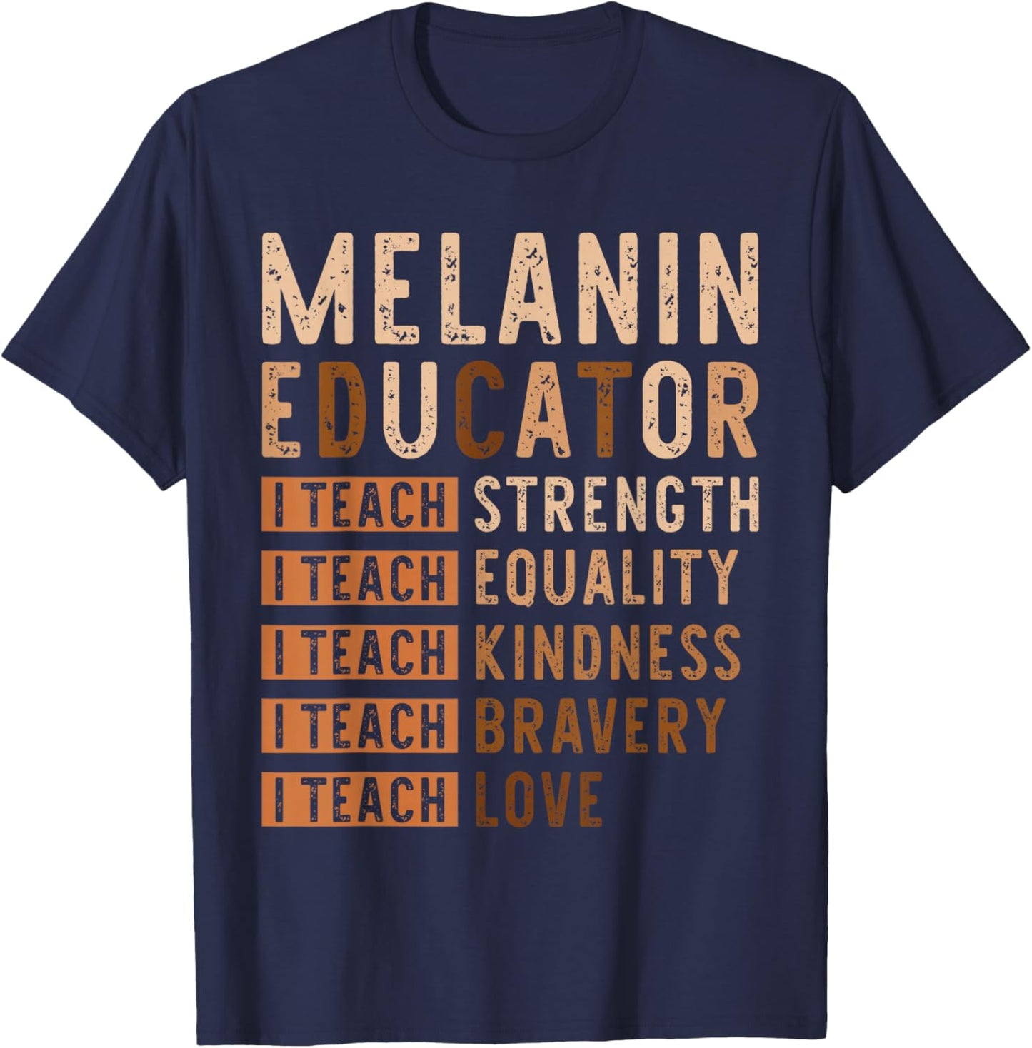 I Teach Love Black History Month African American Teacher T-Shirt - T-Shirt | Navy