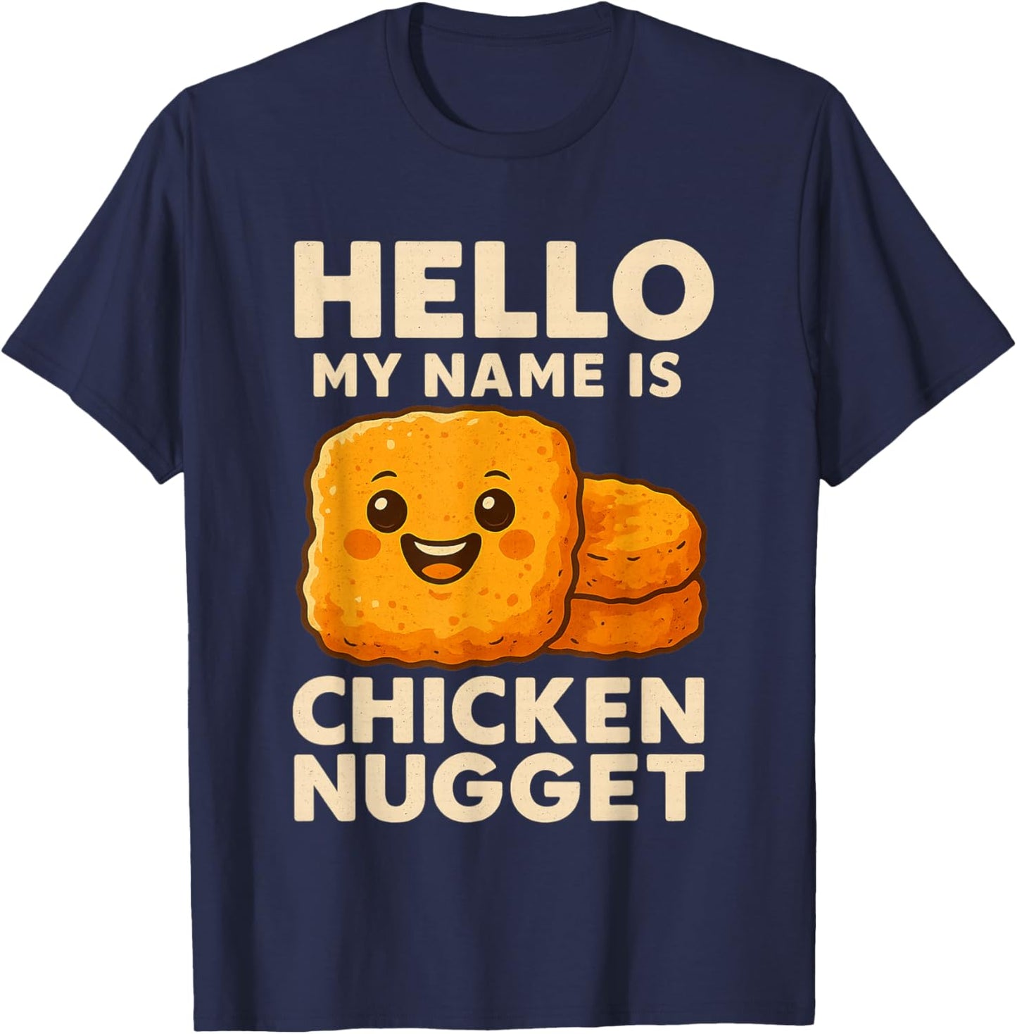 Hello My Name is Chicken Nugget Costume Kids Chicken Nugget T-Shirt - T-Shirt | Navy