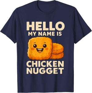 Hello My Name is Chicken Nugget Costume Kids Chicken Nugget T-Shirt - T-Shirt | Navy